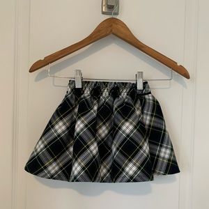 LITTLE ME green, yellow, & white plaid skirt